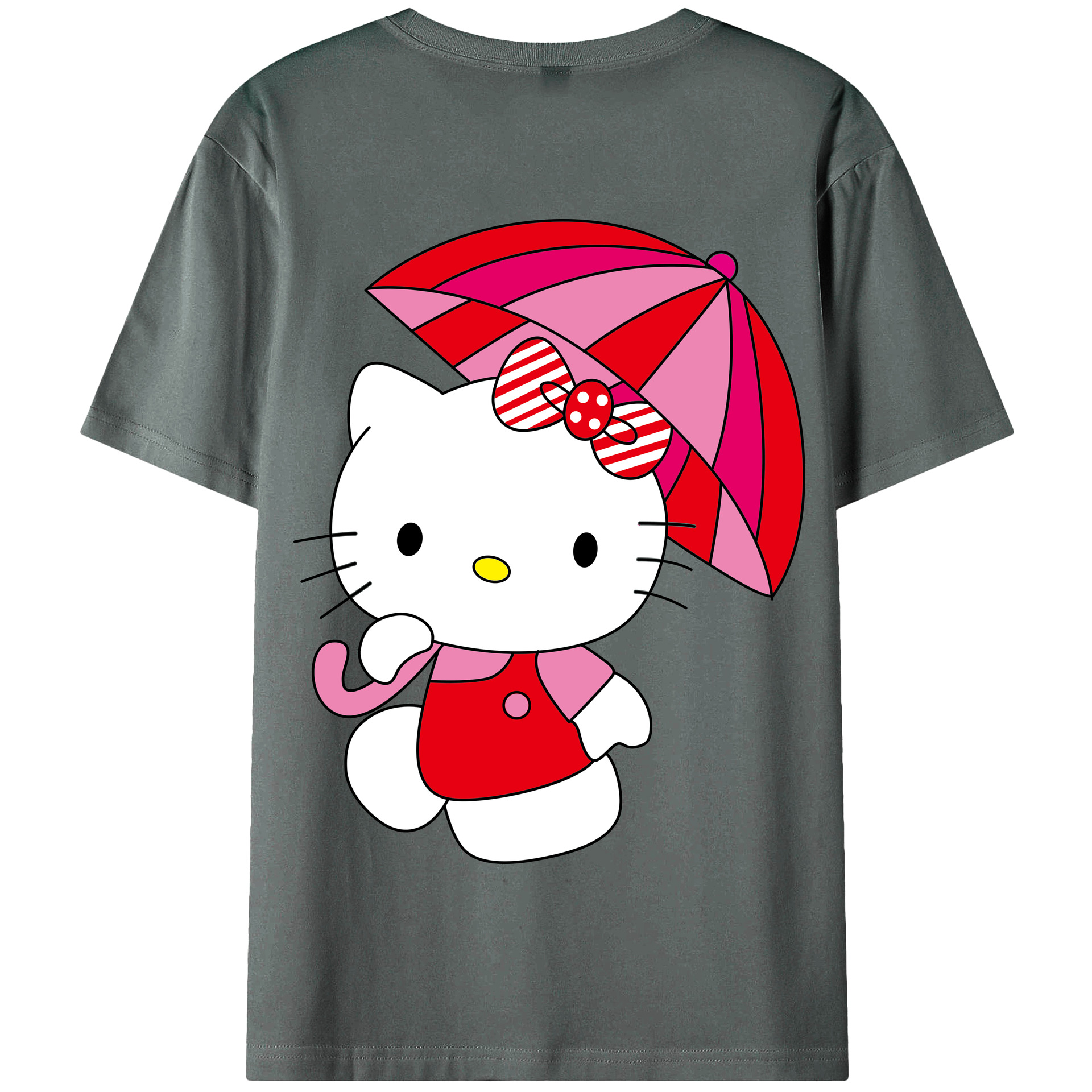 （画像用） Hello Kitty ハローキティ 綿100％半袖Tシャツ（背面プリント）